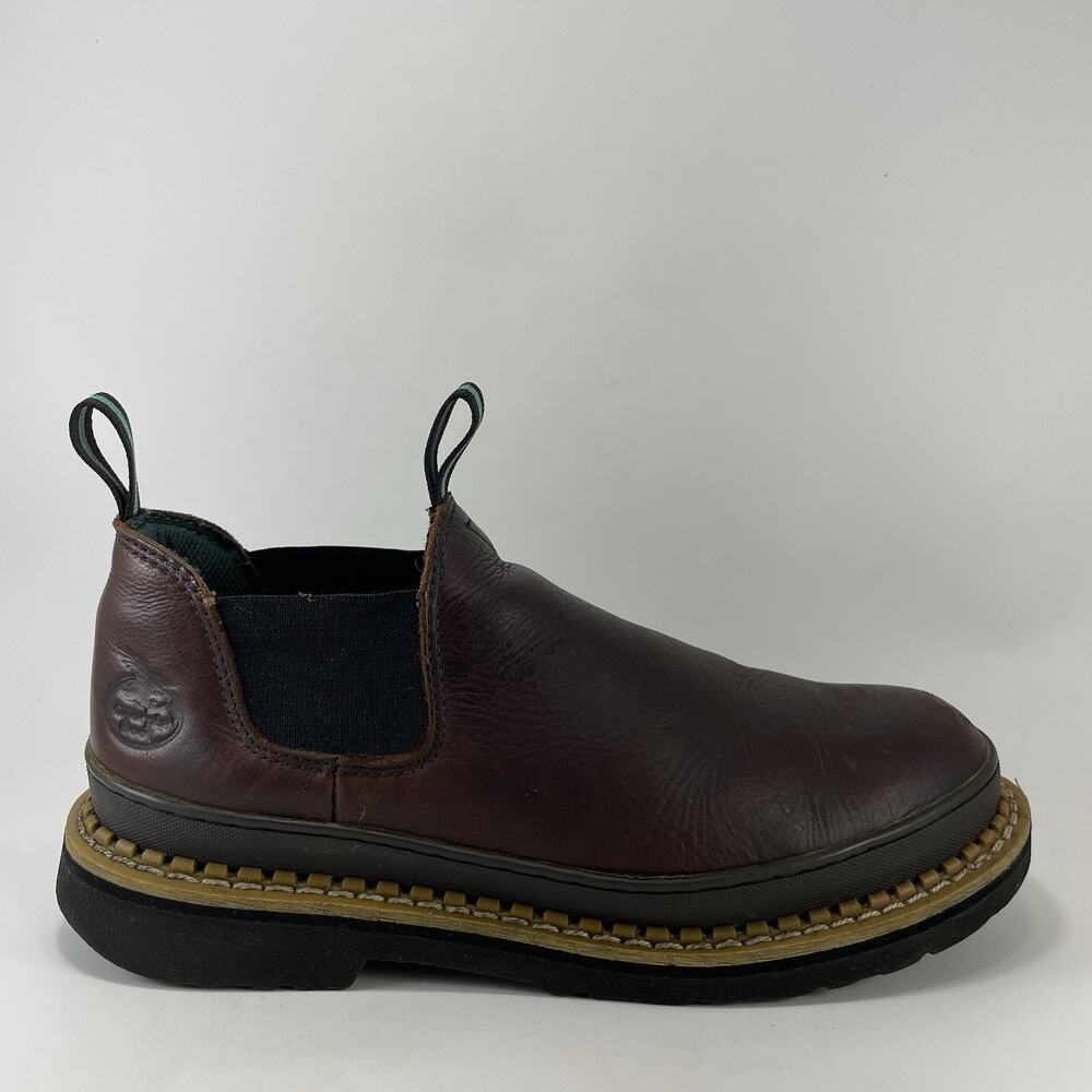 Georgia Boot Giant Romeo Steel Toe Work Shoes Mens Size 9.5 Soggy Brown Leather